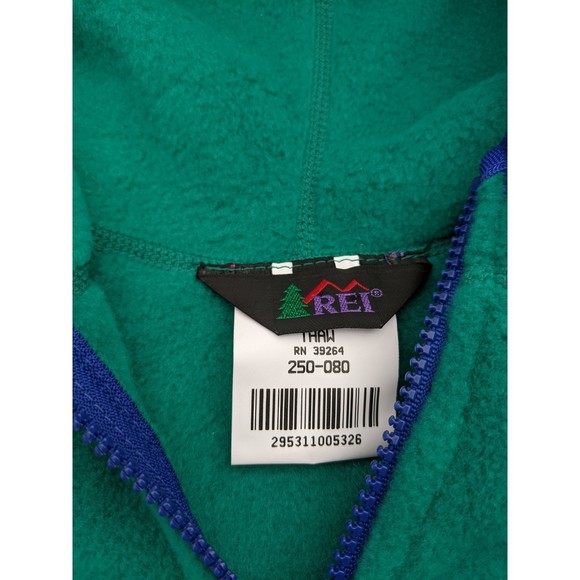 NWT NEW! REI Green Hooded Full Zip Fleece Jacket Youth Kids XS 4-5 Made in USA - Picture 4 of 6